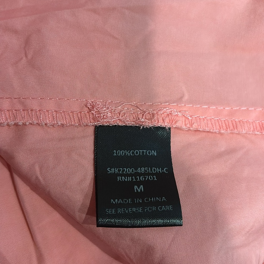 KARLIE: SOLID POPLIN LONG SLEEVE TIER DRESS - PINK size M - Picture 7 of 7